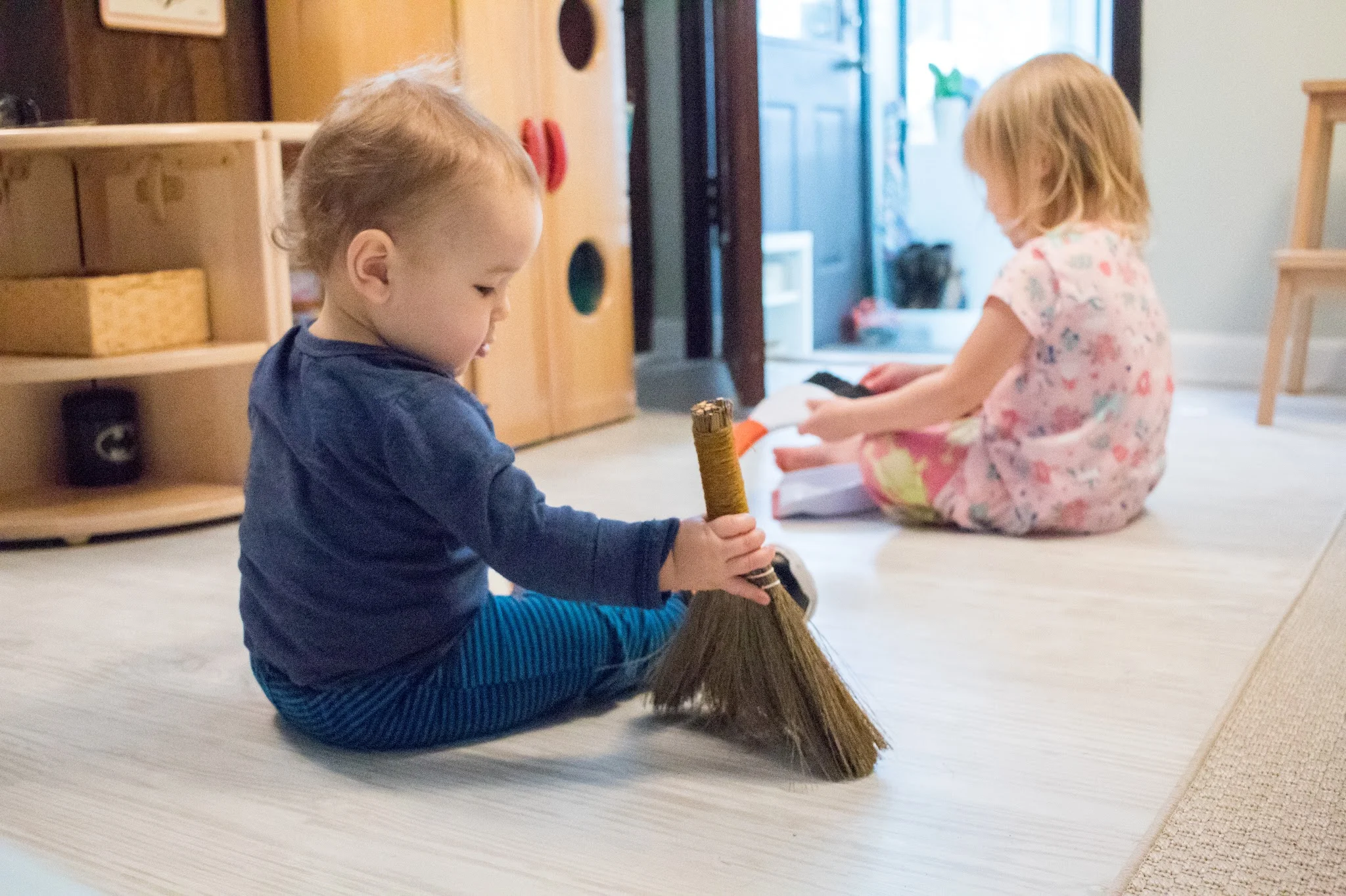 Early sweeping with a young Montessori toddler or baby - 3 things to keep in mind when starting practical life work