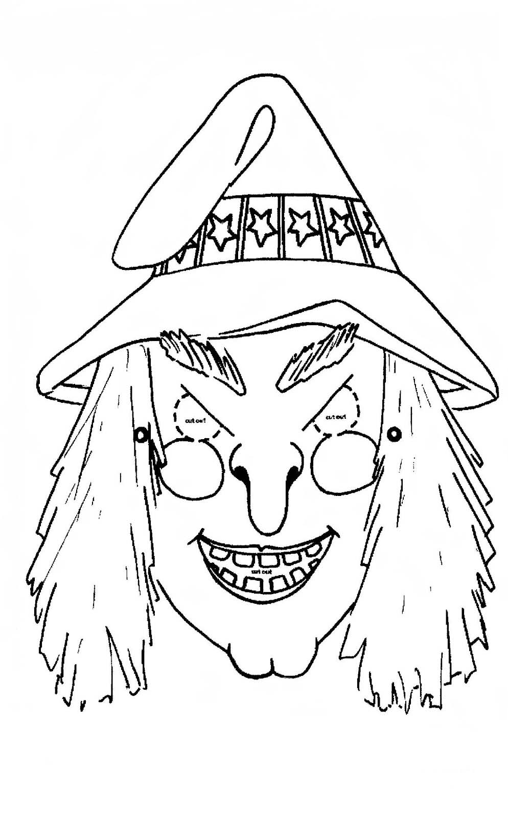 Free Halloween masks to print coloring pages for kids 
