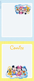 Kit de Bebés Disney en Celeste y Amarillo para Imprimir Gratis. Para hacer invitaciones, tarjetas, marcos de fotos o etiquetas, para imprimir gratis de Bebés Disney en Celeste y Amarillo.