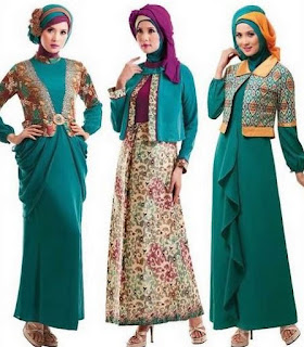 Model Baju Batik Kombinasi Brokat muslim Model Baju Batik Kombinasi Brokat muslim