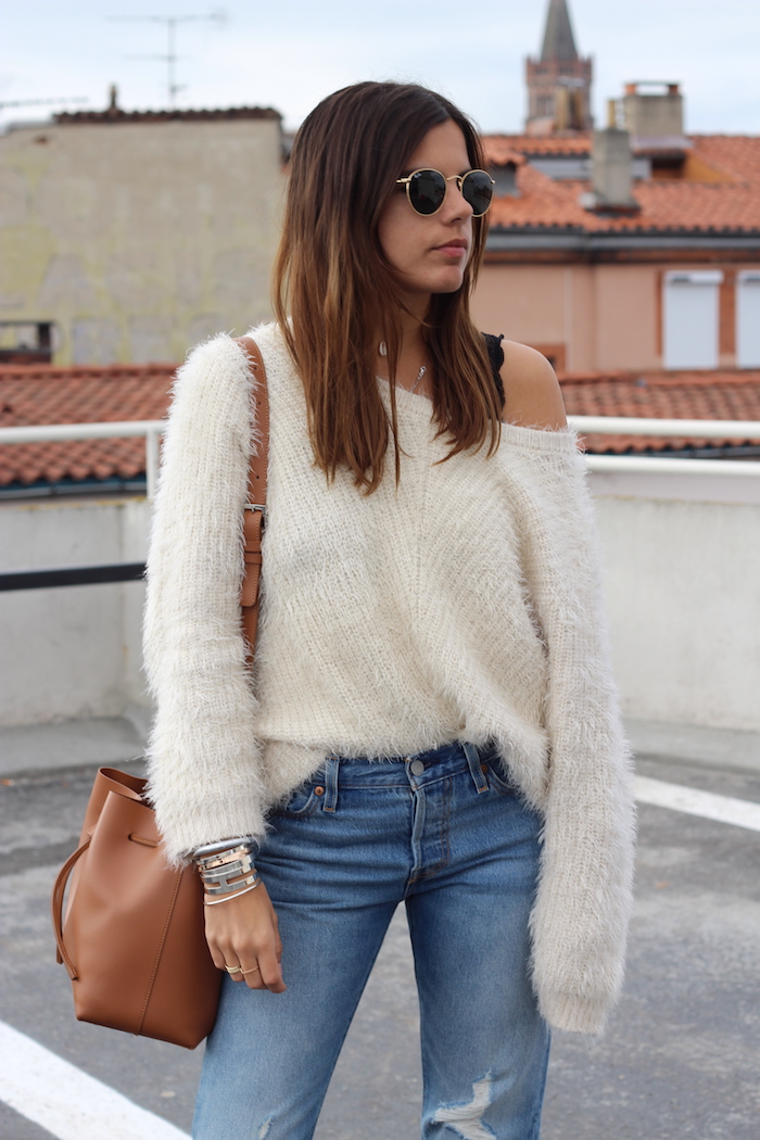 Mules Effet Daim Fourrées Et Compensées Noir