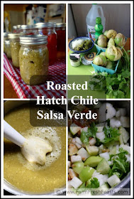 a collage showing how to make salsa verde with roasted hatch chiles