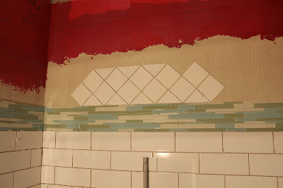 Tile pattern in a shower