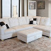Beverly Fine Funiture CT92B Sectional Sofa Set, 92B White
