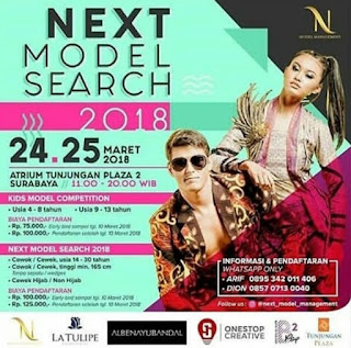 cara mendaftar audisi casting next model search 2018 surabaya info open casting audisi next model search 2018 di surabaya