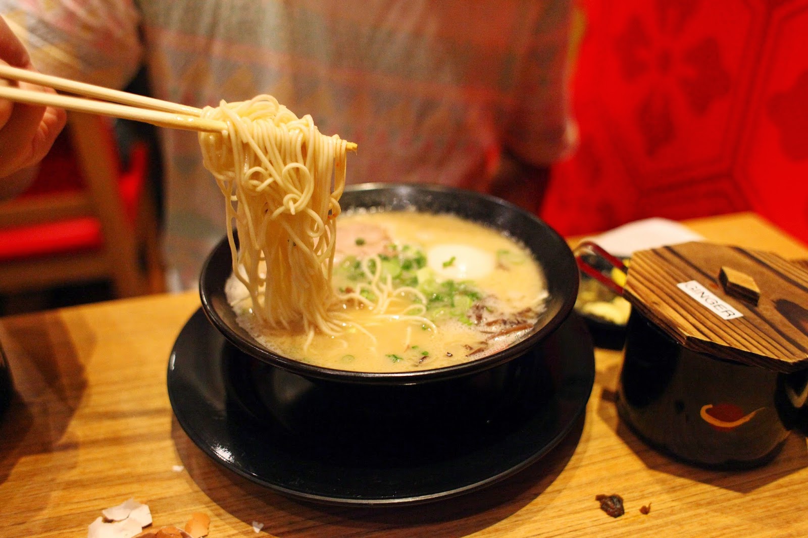 Hakata Ikkousha Ramen where the broth and boiled eggs runs freely