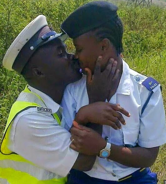 Tanzanian Traffic Police Officers Pictured Kissing In