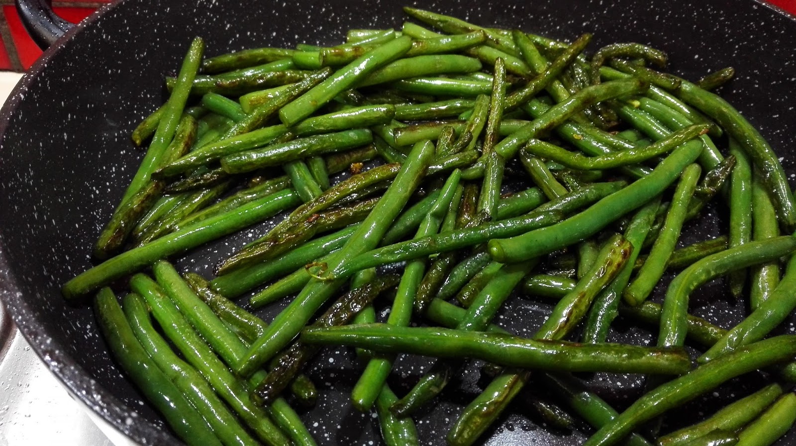 Pat's Kitchen Journal Dry fried Green Beans with Minced Pork