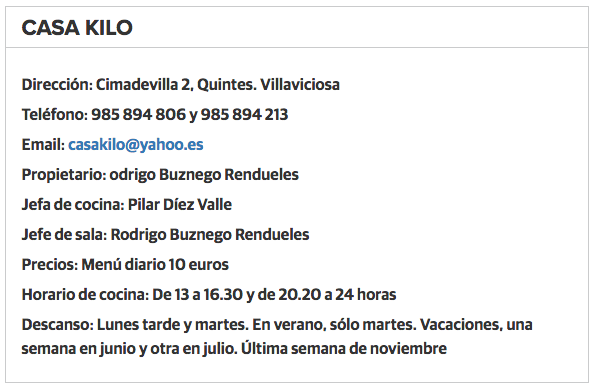 Información Casa Kilo Información Casa Kilo