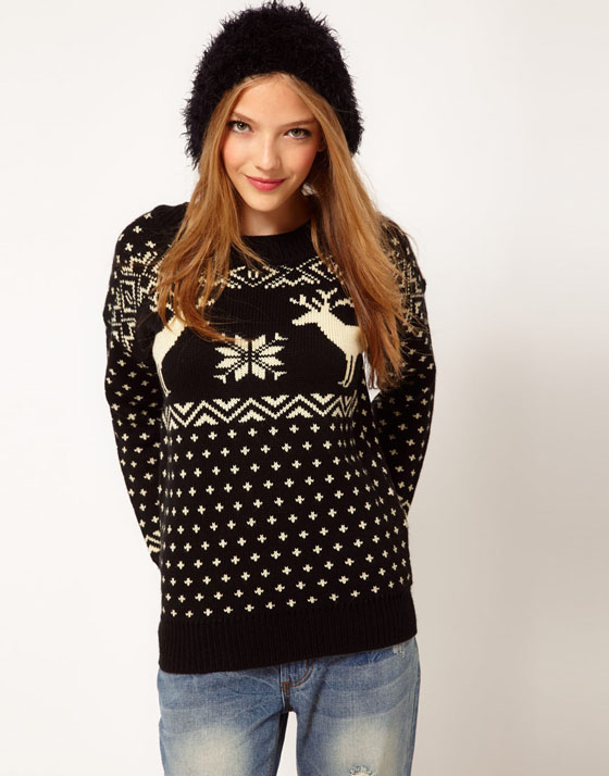 with an i.e.: Reindeer sweaters
