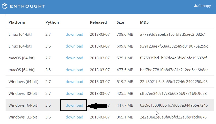 canopy python tutorial for windows
