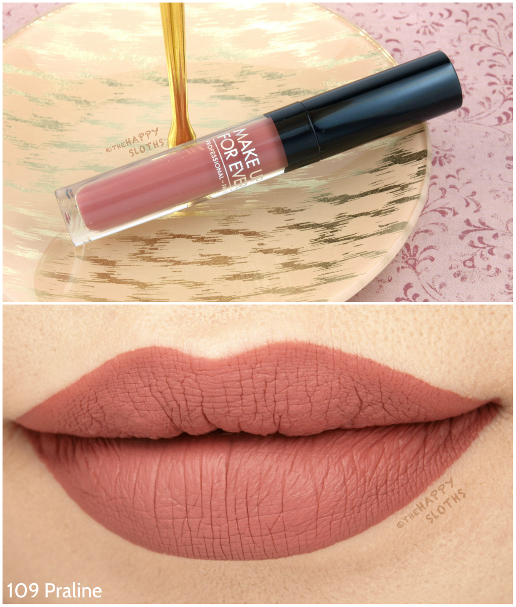 Make Up For Ever Artist Liquid Matte Lipstick in 109 Praline: Review and Swatches