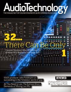 AudioTechnology. The magazine for sound engineers & recording musicians 19 - March 2015 | ISSN 1440-2432 | CBR 96 dpi | Bimestrale | Professionisti | Audio Recording | Tecnologia | Broadcast
Since 1998 AudioTechnology Magazine has been one of the world’s best magazines for sound engineers and recording musicians. Published bi-monthly, AudioTechnology Magazine serves up a reliably stimulating mix of news, interviews with professional engineers and producers, inspiring tutorials, and authoritative product reviews penned by industry pros. Whether your principal speciality is in Live, Recording/Music Production, Post or Broadcast you’ll get a real kick out of this wonderfully presented, lovingly-written publication.