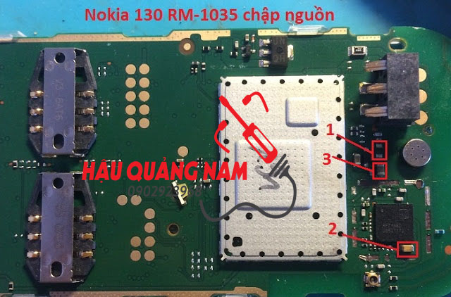 Chia sẻ Nokia 130 RM-1035 chập nguồn Ok