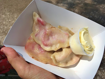 Strawberry pierogi and sweet cream at the Toledo Polish American Festival