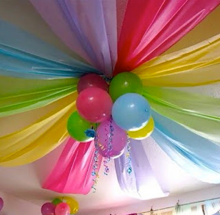 Diy Glamourous Decoration Done With Plastic Tablecloth Oh My