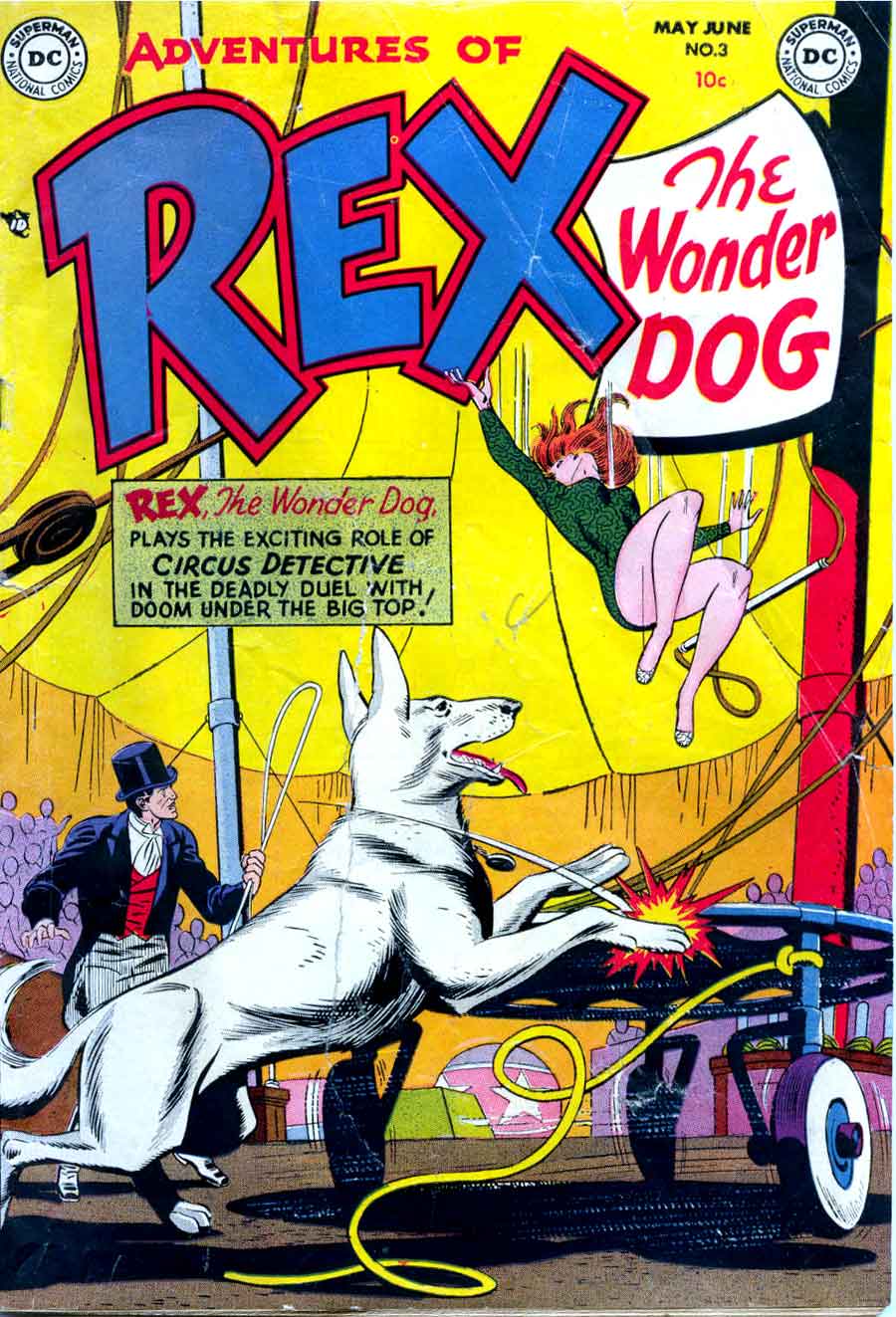 Adventures of Rex the Wonder Dog v1 #3 dc 1950s golden age comic book cover art by Gil Kane