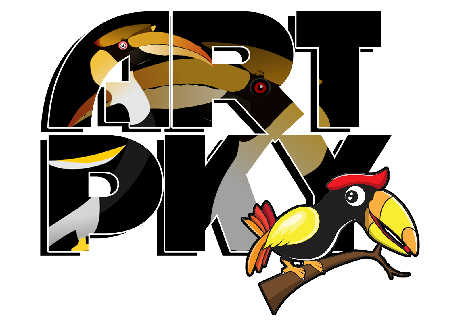 Stiker Keren Art Pky Burung Enggang Firedpen