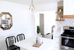 farmhouse modern kitchen mid century room reveal decorating makeover fall challenge hayneedle harlow thistle diy haraldsen andrea