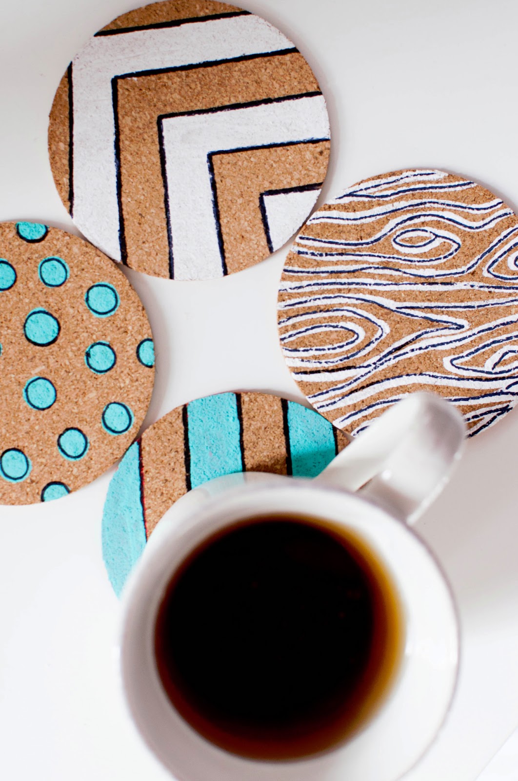 Art Actually Painted Cork Coasters 