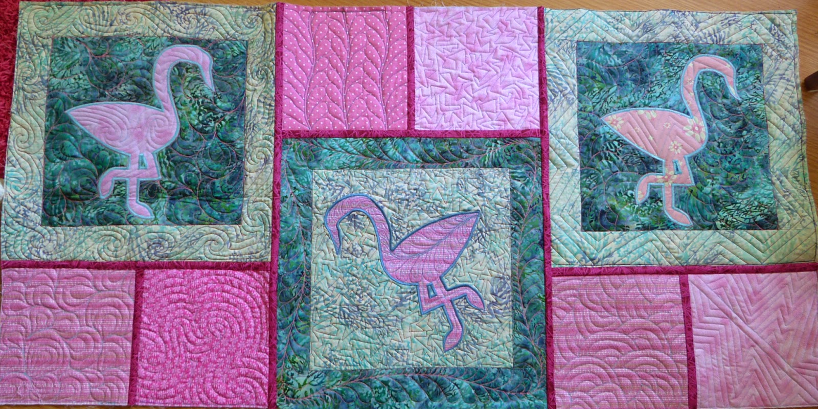 chquilts: pink flamingos