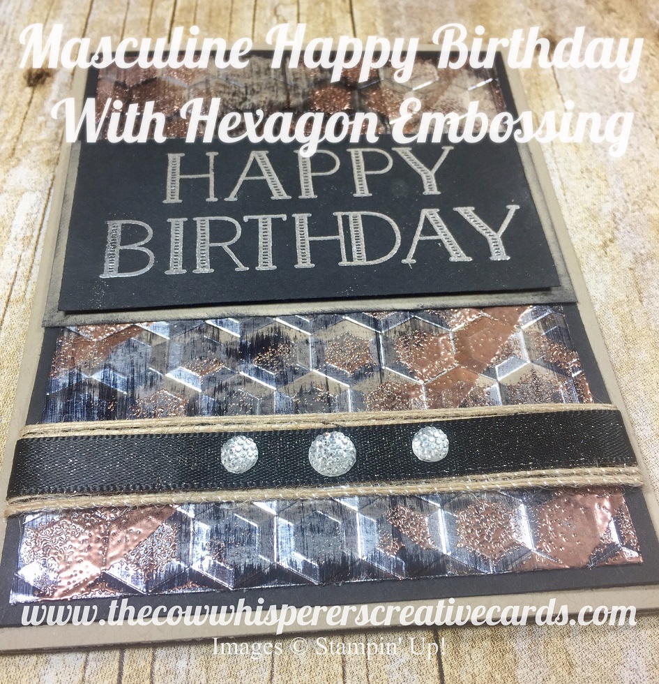 masculine happy birthday with hexagon embossing the cow