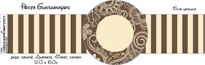 Imprimibles gratuitos de flores en marrón y beige rústico. Para servilleteros.