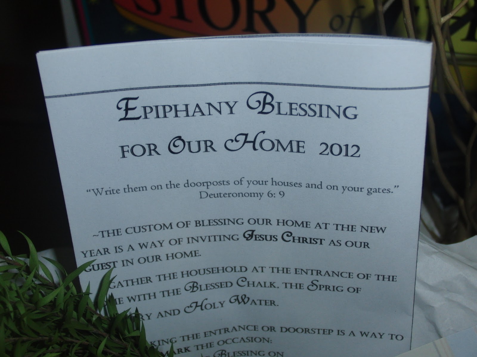 Teacher Mama Tina Our Epiphany House Blessing Kit )