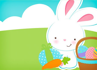 Easter Bunny with Light Blue and White Squares: Free Printable Invitations.. Easter Bunny with Light Blue and White Squares: Free Printable Invitations.