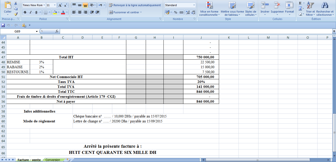 Modèle De Facture Xls  Dor Contohx