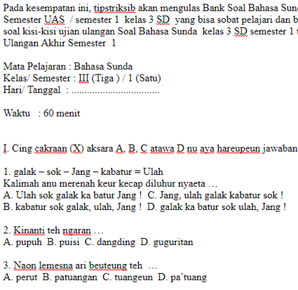 Bahasa Sunda Kelas 3 E Guru