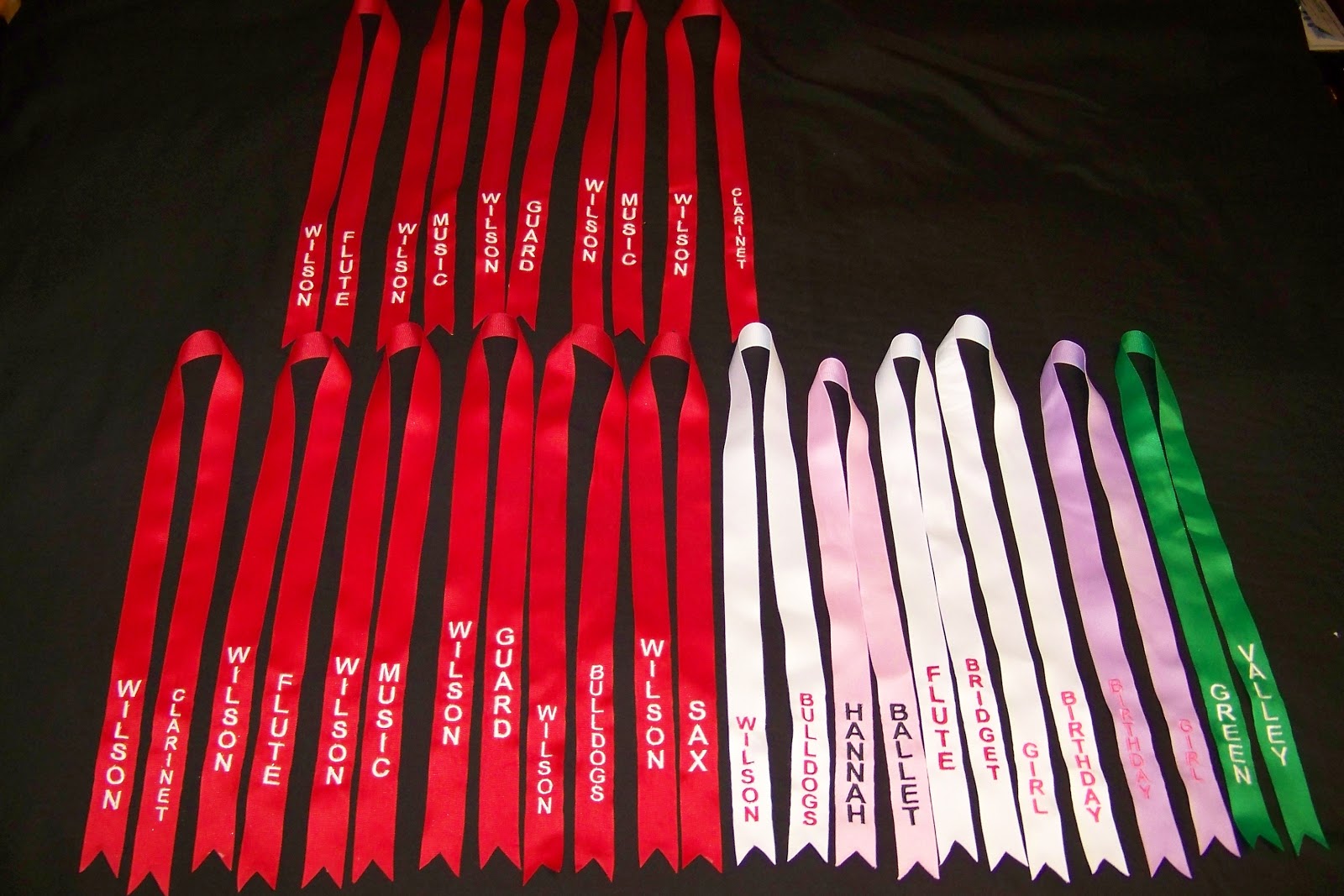 Sew Beary Blessed Personalized Embroidered Hair Ribbons