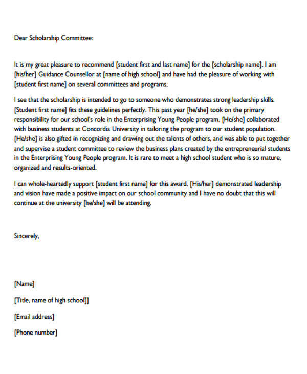 Letter Of Recommendation For Scholarship From Mentor Letter Of Recommendation For Scholarship From Mentor