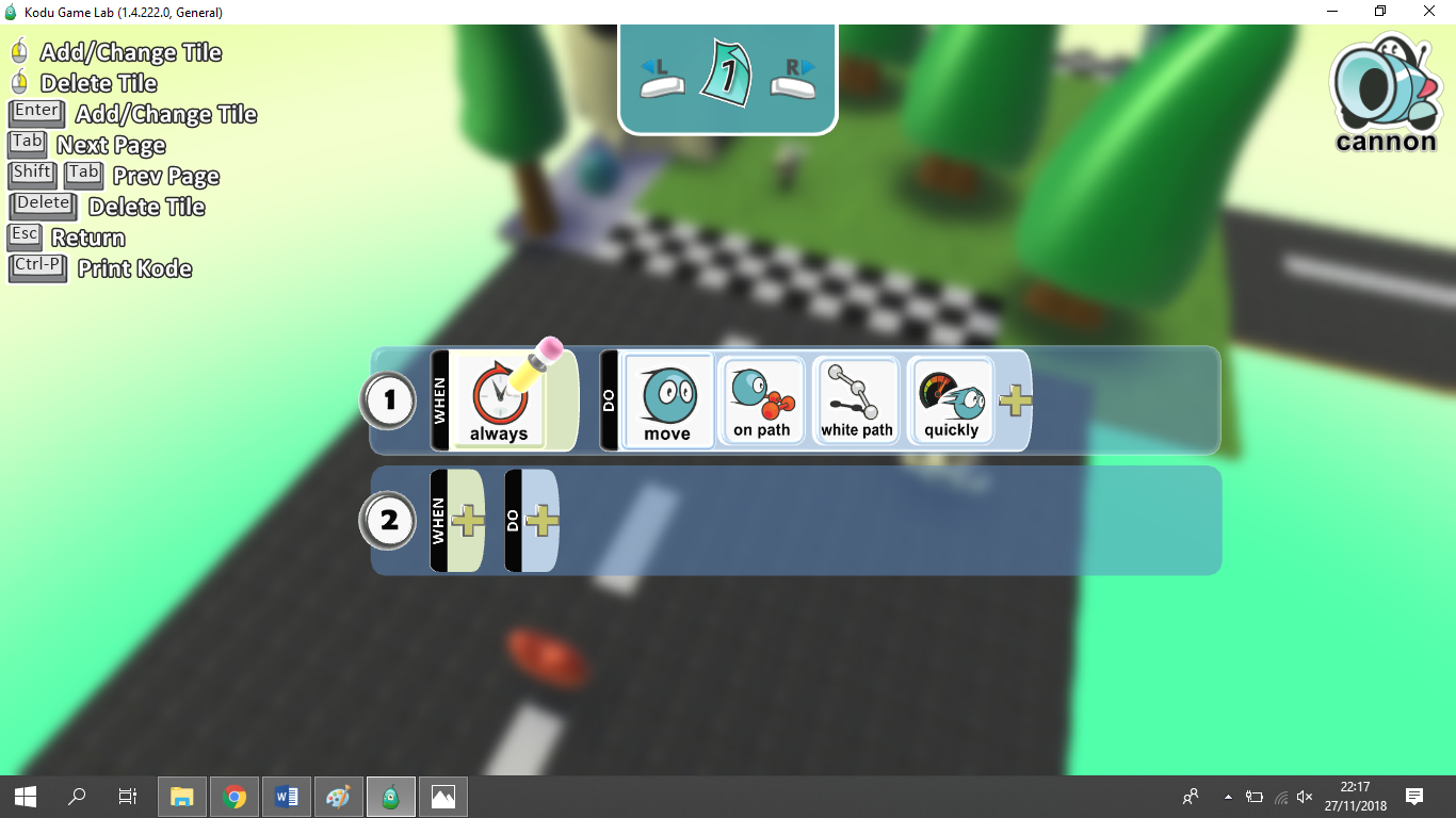 Personal blog tutorial membuat game di kodu gamelab