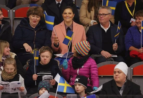 Crown Princess Victoria wore-MaxMara Wool and angora coat. PyeongChang 2018 Paralympic Winter Games