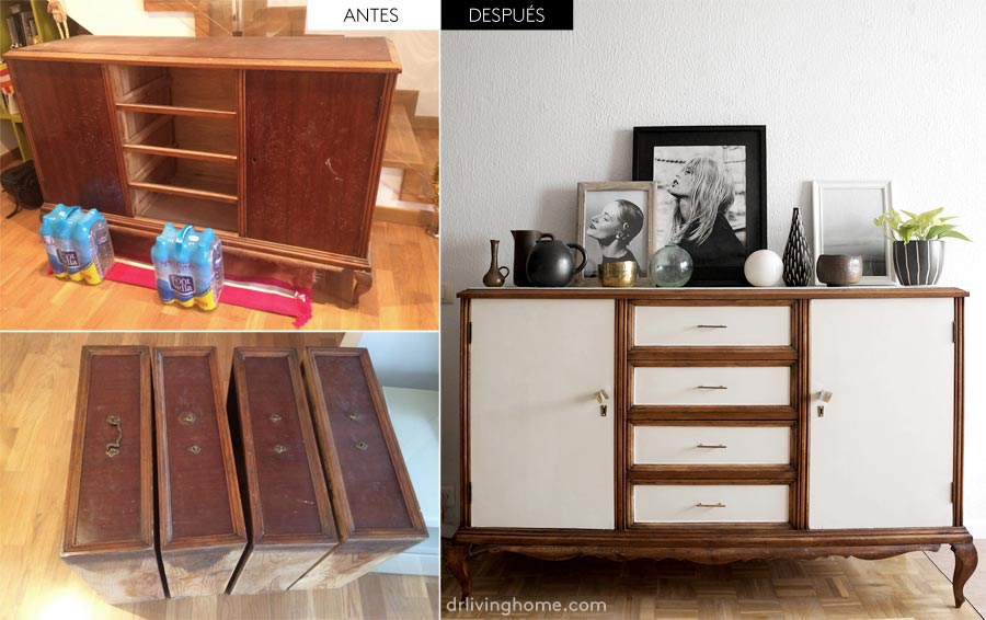 An old sideboard gets a classy and modern makeover
