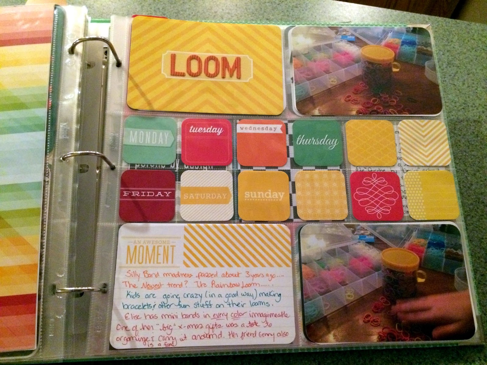Momanthology.com: Rainbow Loom Layout