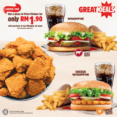 Burger King Malaysia Crispy Fried Chicken RM1.90 Discount Promo