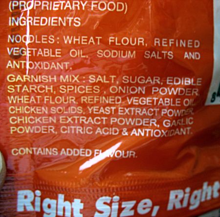 Ingredients of processed food