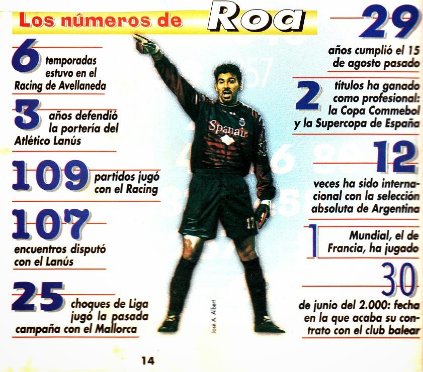 Porterazos de los 90 las mejores fotos de los mejores porteros.: Carlos Roa