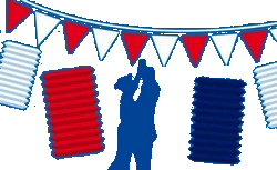 Lampions bleu blanc rouge