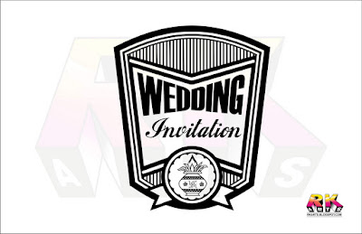 Wedding Invitation Title Label  Design with Indian Kalash (कलश) 