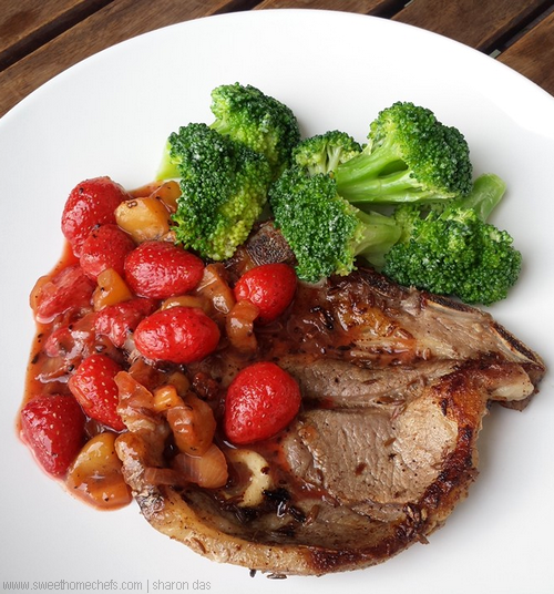 Sweet HomeChefs PanFried Lamb Shoulder Chops With Strawberries