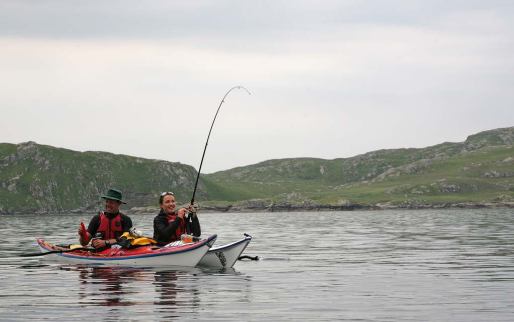 Sea kayaking with Sea kayak fishing.