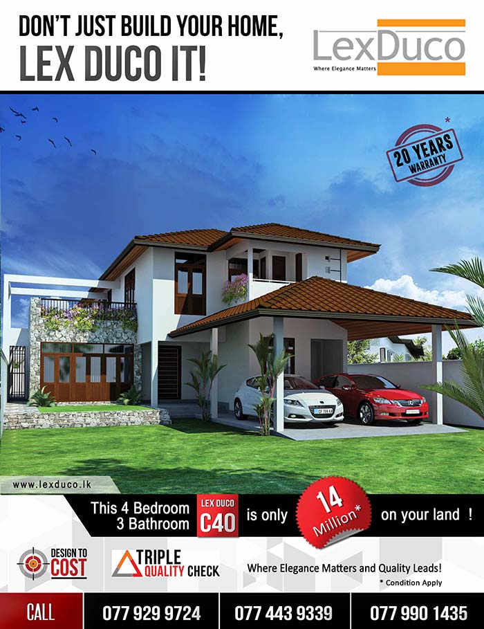 Lex Duco (Pvt) Ltd is a group of professionals that includes Chartered Architects, Chartered Structural Engineers, Quantity Surveyors, Value Engineers, Construction Professionals and Project Managers.  These professionals are gathered under one roof to design an elegant home for your requirements and to build your home within your budget while maintaining the highest quality standards.