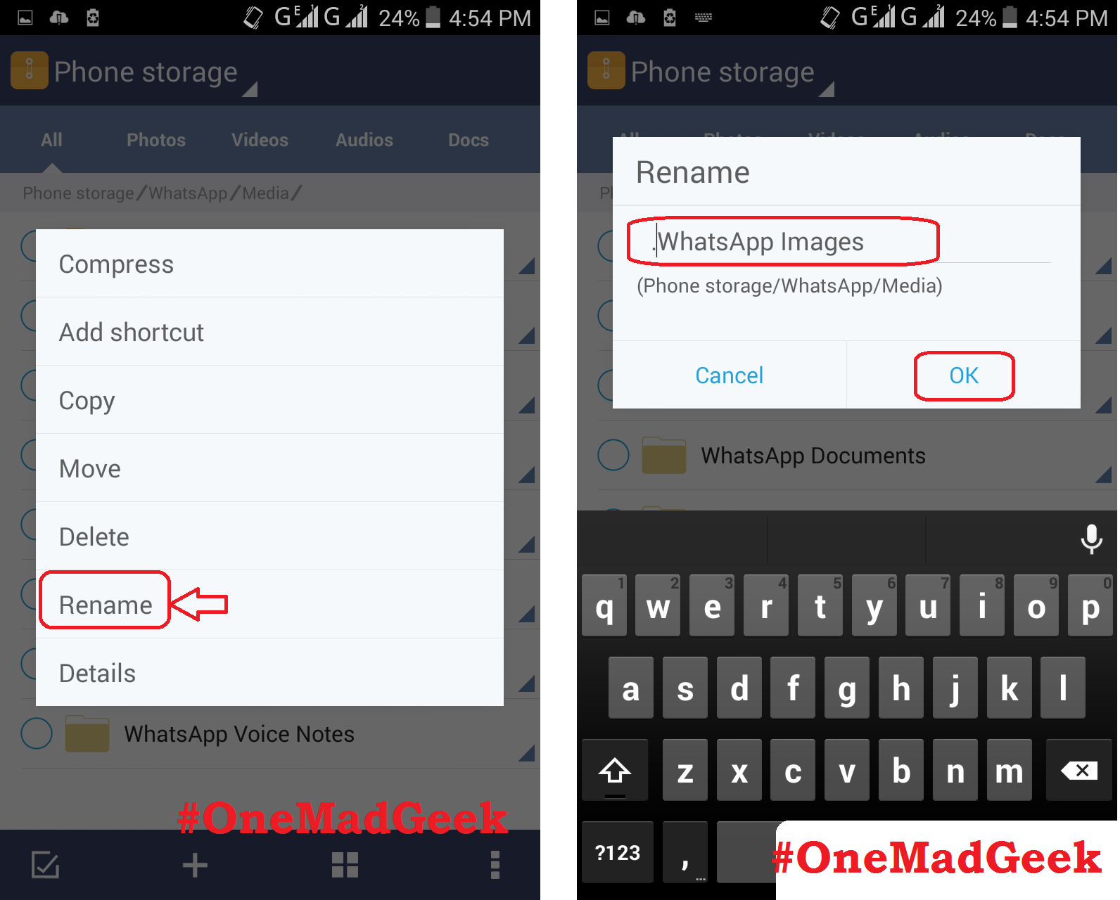 How to hide the WhatsApp Images and Videos from Gallery