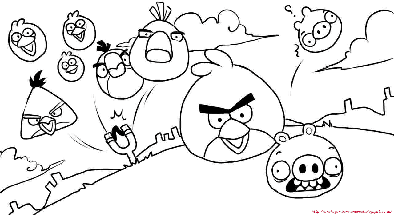 10 Gambar Mewarnai Angry Birds Untuk Anak PAUD Dan TK