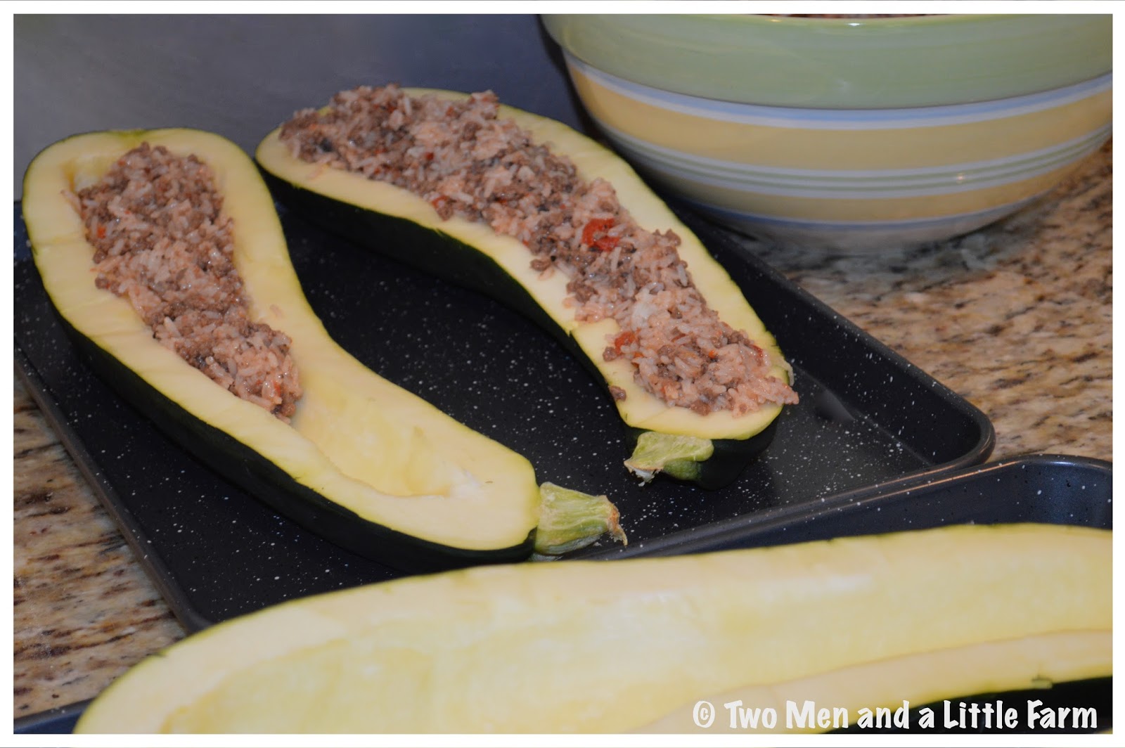 Two Men and a Little Farm MEAT AND RICE STUFFED ZUCCHINI RECIPE
