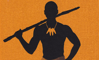 Black African man against orange background
