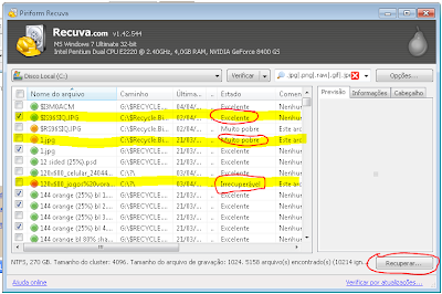 Recuperar arquivos Apagados modo avançado recuva